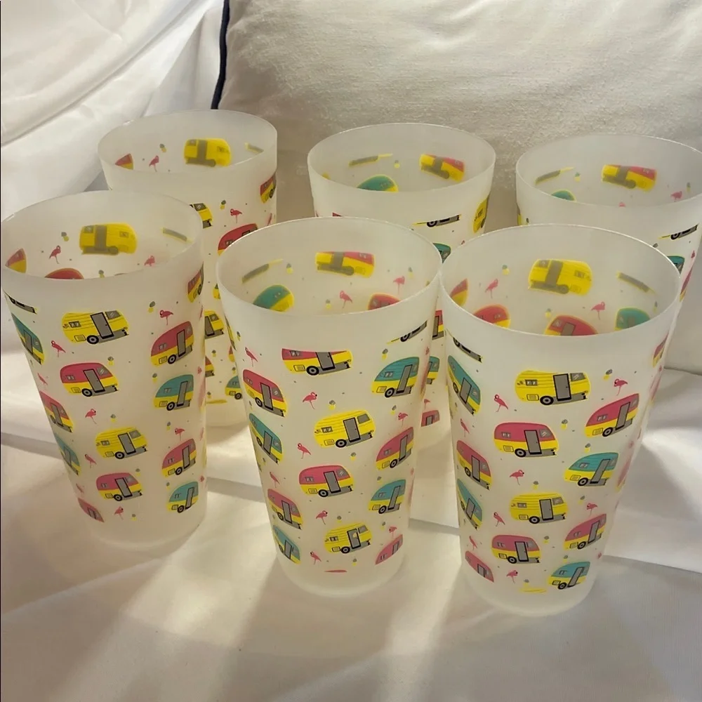 Colorful Camper Van Party Cups 6 of them.